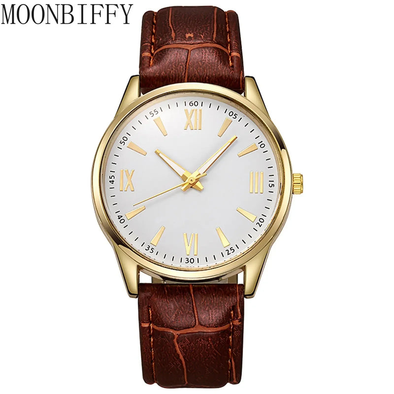 Relógio Masculino de Luxo Minimalista – Pulseira de Couro, Ultra Fino, Quartzo