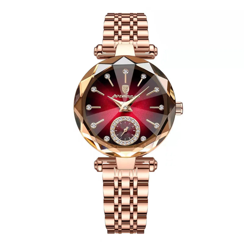 POEDAGAR Relógio Feminino: Elegância Luxuosa em Aço Inoxidável