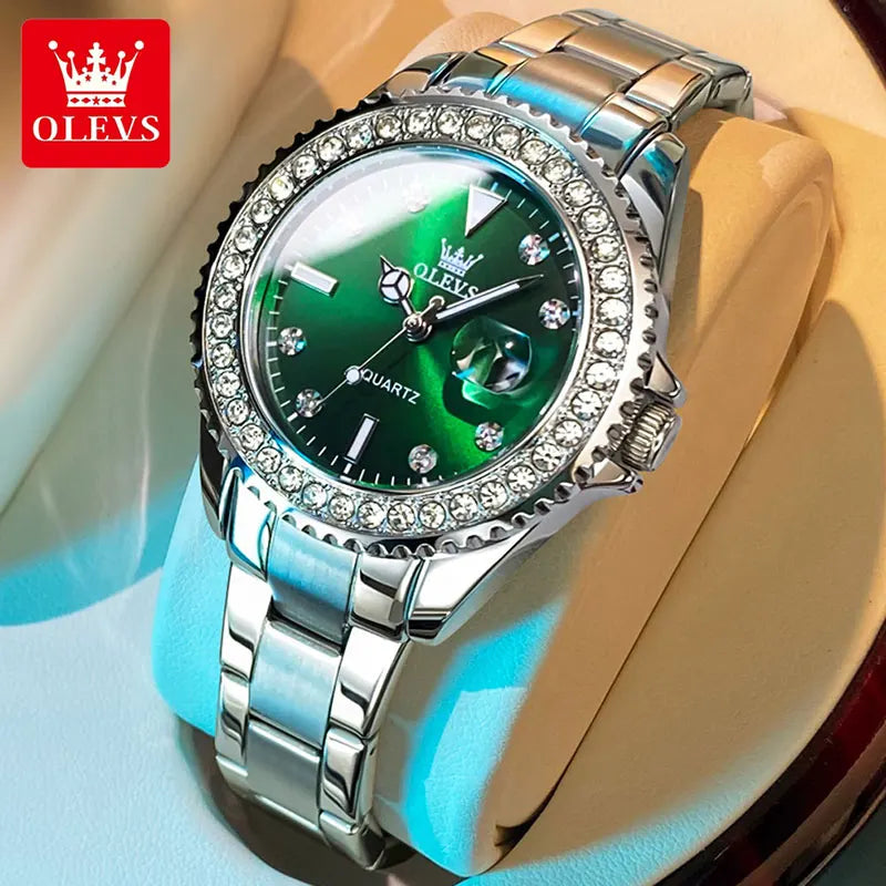 OLEVS Relógio Feminino com Brilhantes 9945