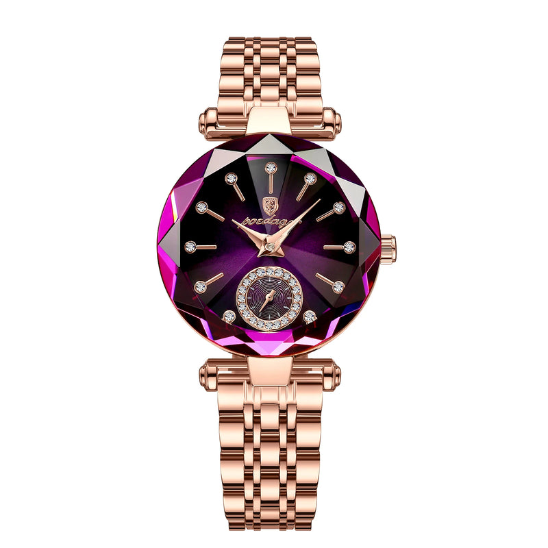 POEDAGAR Relógio Feminino: Elegância Luxuosa em Aço Inoxidável