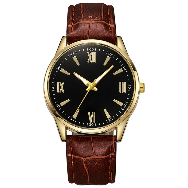 Relógio Masculino de Luxo Minimalista – Pulseira de Couro, Ultra Fino, Quartzo