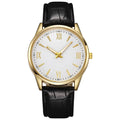 Relógio Masculino de Luxo Minimalista – Pulseira de Couro, Ultra Fino, Quartzo