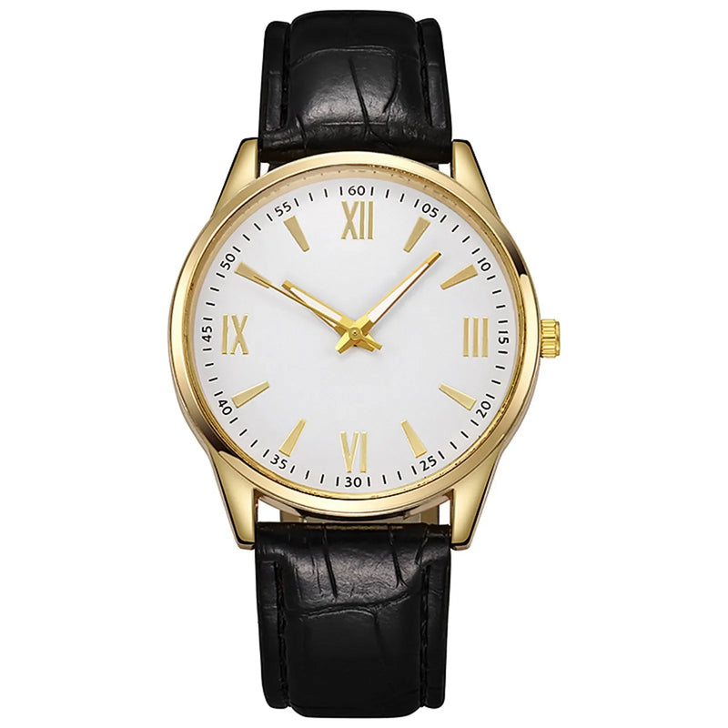 Relógio Masculino de Luxo Minimalista – Pulseira de Couro, Ultra Fino, Quartzo