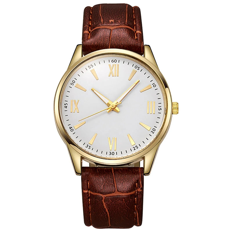 Relógio Masculino de Luxo Minimalista – Pulseira de Couro, Ultra Fino, Quartzo