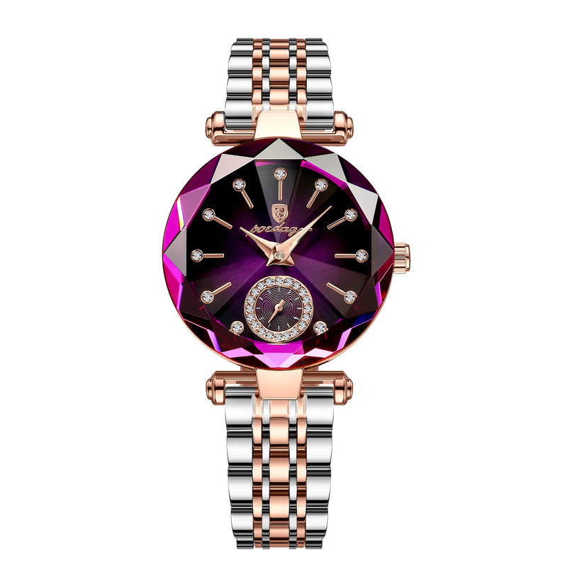 POEDAGAR Relógio Feminino: Elegância Luxuosa em Aço Inoxidável