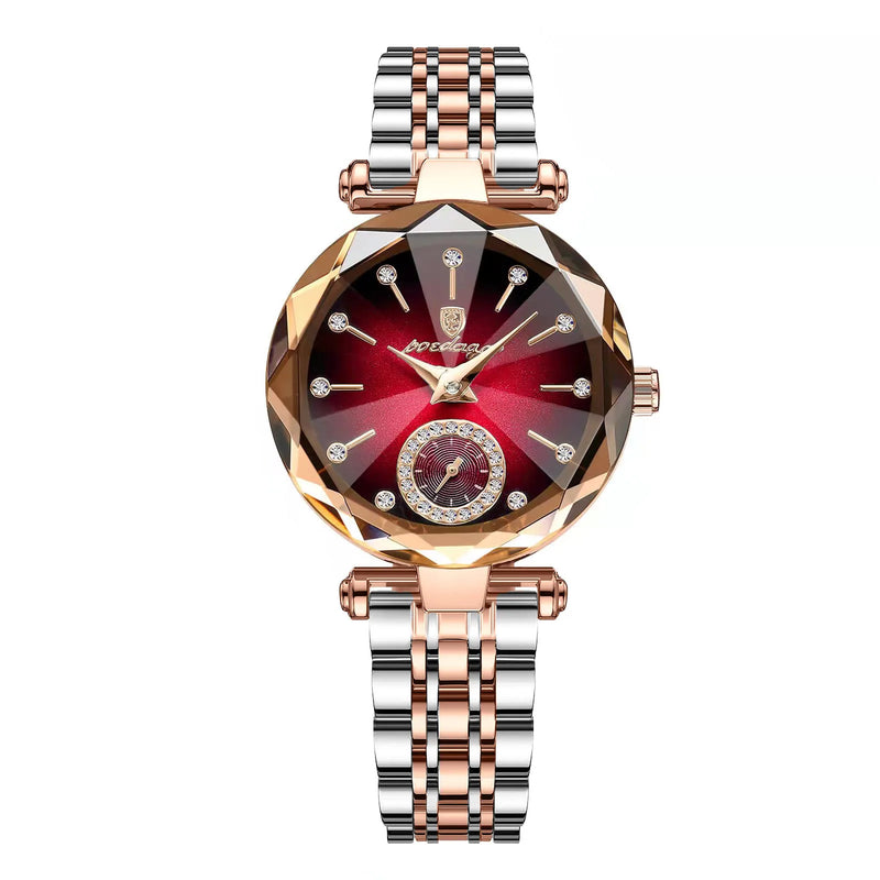 POEDAGAR Relógio Feminino: Elegância Luxuosa em Aço Inoxidável