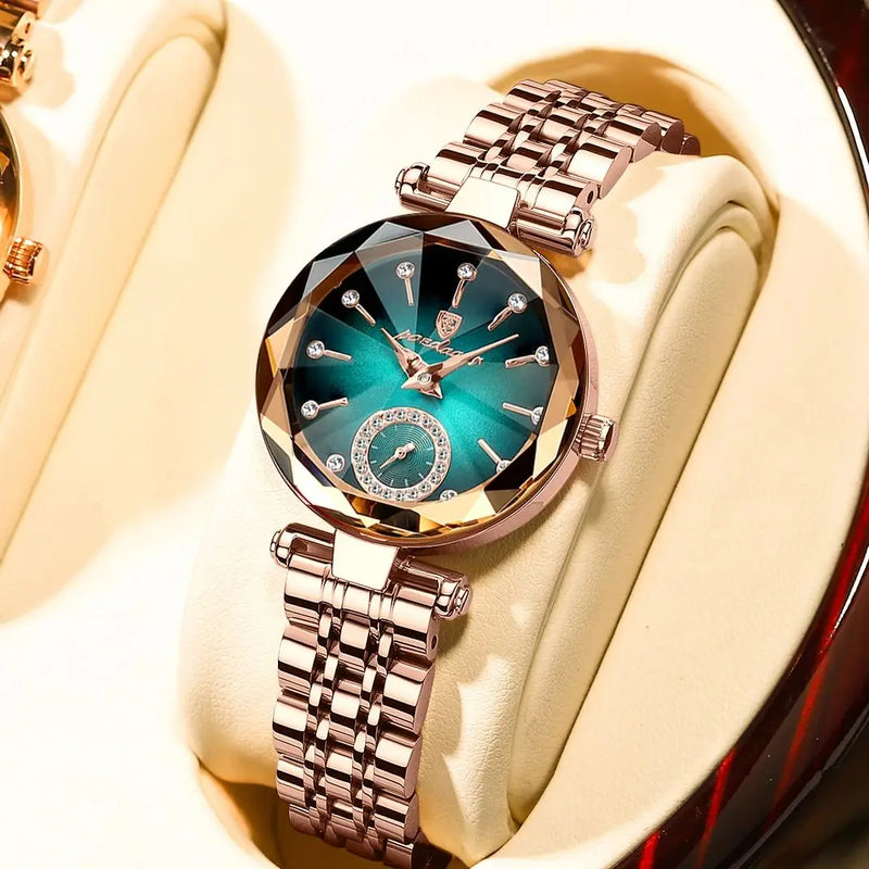 POEDAGAR Relógio Feminino: Elegância Luxuosa em Aço Inoxidável