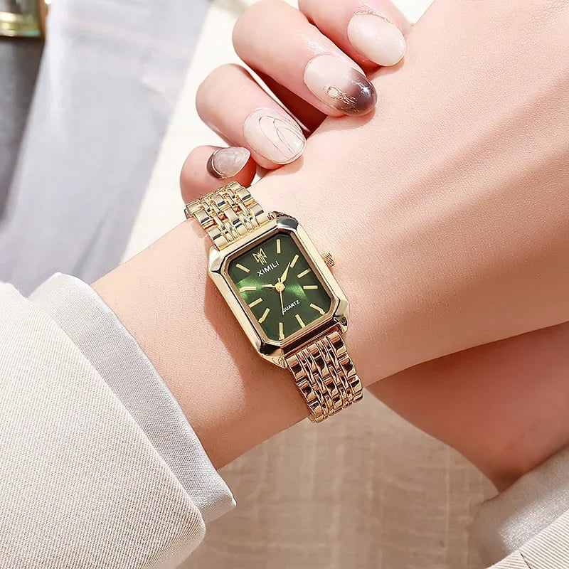 Relógio de Pulso Feminino Clássico – Luxo Rose Gold em Aço Inoxidável